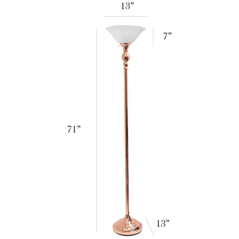 Image 4 Elegant Designs 71 inch High Rose Gold Metal Torchiere Floor Lamp more views