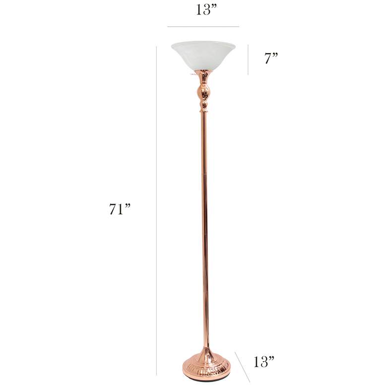 Image 4 Elegant Designs 71" High Rose Gold Metal Torchiere Floor Lamp more views