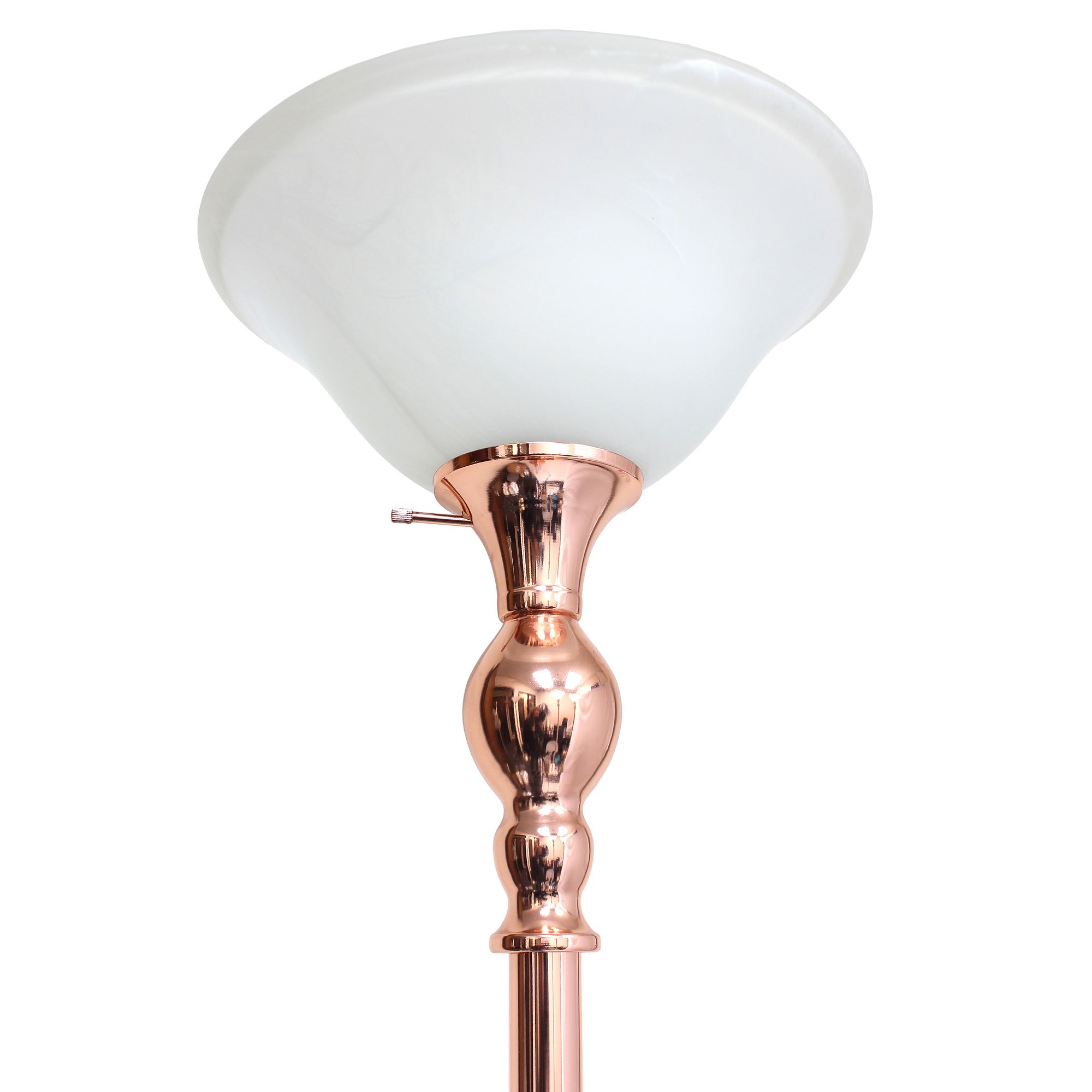 Elegant Designs 71" High Rose Gold Metal Torchiere Floor Lamp