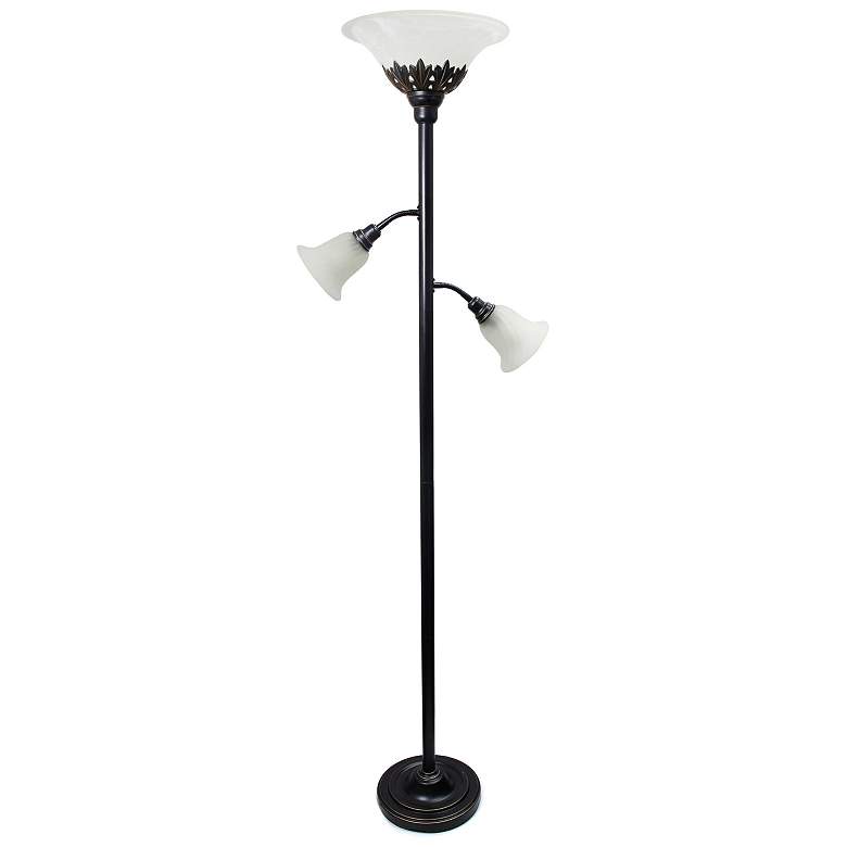 Image 3 Elegant Designs 71 inch Traditional Bronze 3-Light Torchiere Floor Lamp more views