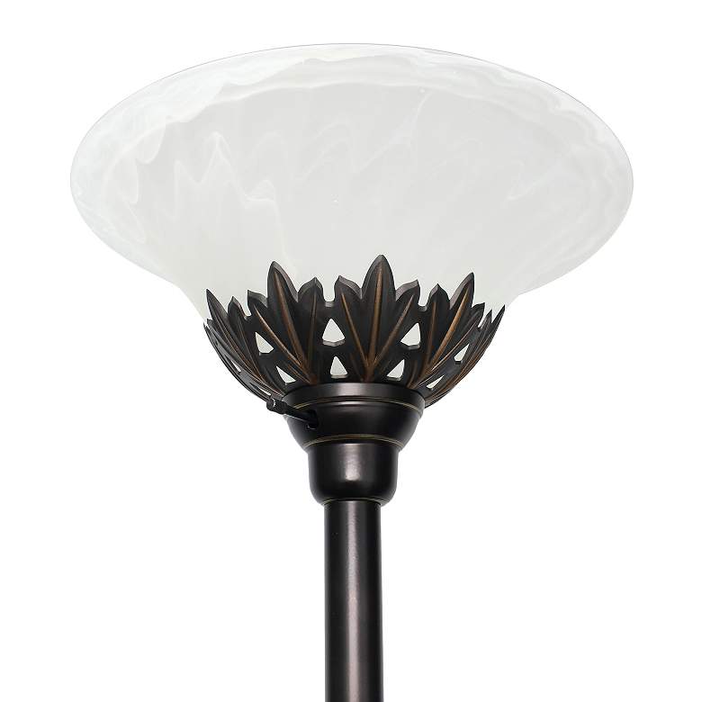 Image 7 Elegant Designs 71" Traditional Bronze 3-Light Torchiere Floor Lamp more views
