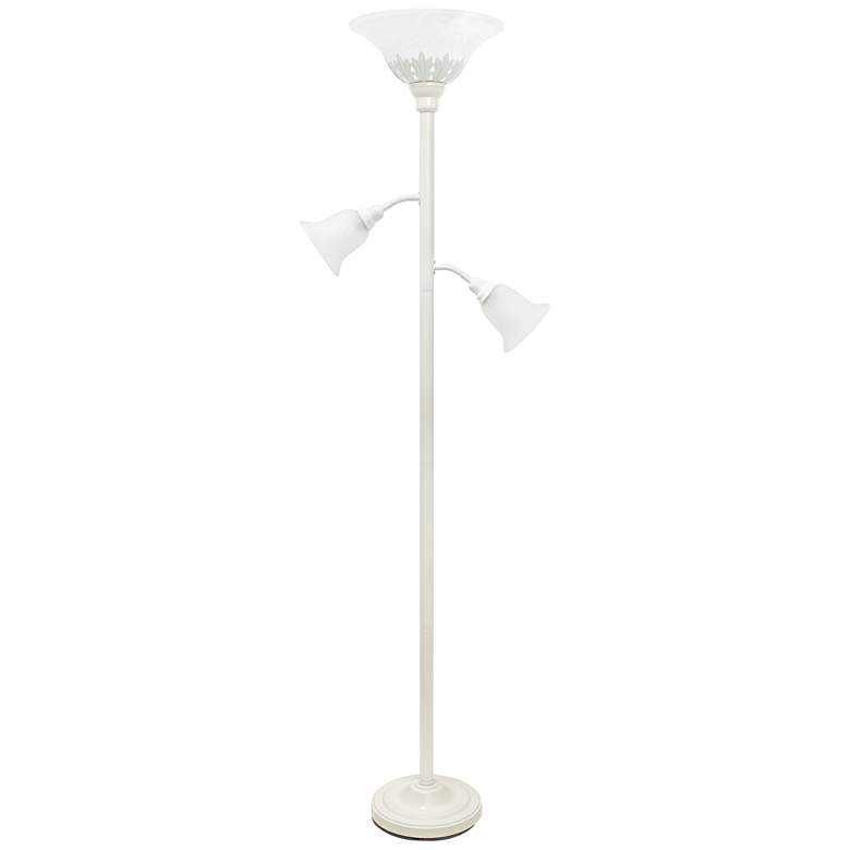 Image 2 Elegant Designs 71" White 3-Light Torchiere Floor Lamp