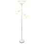Elegant Designs 71"  White 3-Light Torchiere Floor Lamp