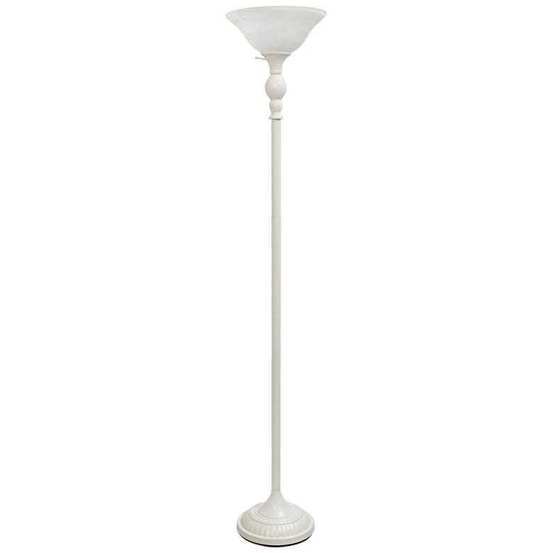 Image 2 Elegant Designs 71 inch White Metal Traditional Torchiere Floor Lamp