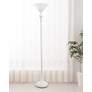 Elegant Designs 71" White Metal Traditional Torchiere Floor Lamp