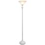 Elegant Designs 71" White Metal Traditional Torchiere Floor Lamp