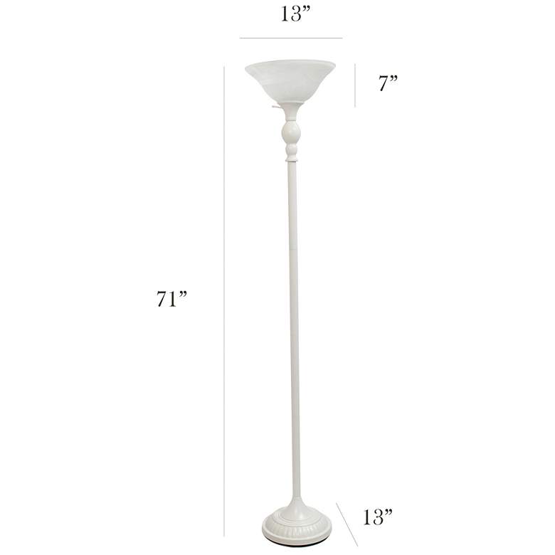 Image 4 Elegant Designs 71 inch White Metal Traditional Torchiere Floor Lamp more views