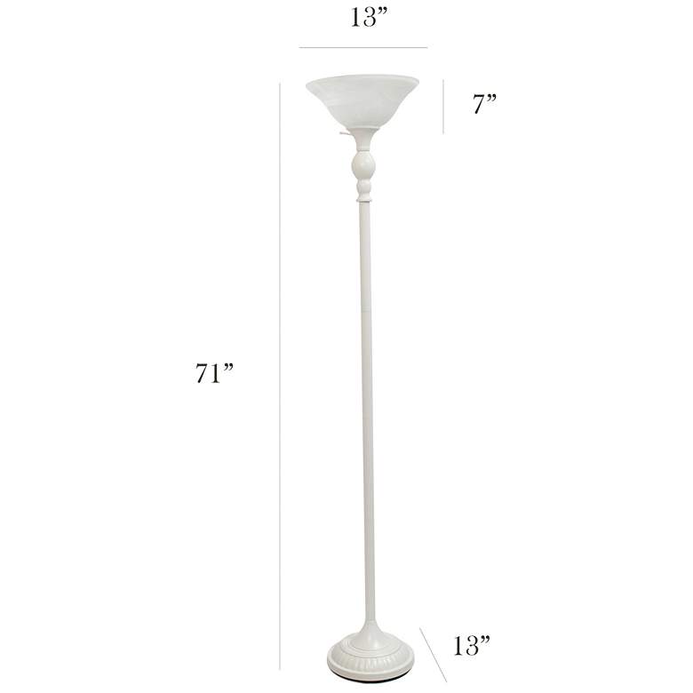 Image 4 Elegant Designs 71" White Metal Traditional Torchiere Floor Lamp more views