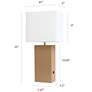 Elegant Designs Beige Leather Table Lamp with USB Port