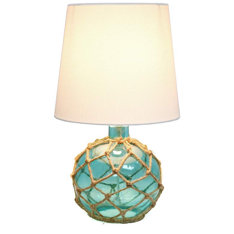 Image 3 Elegant Designs Buoy 15 1/4 inch High Netted Aqua Blue Glass Table Lamp more views