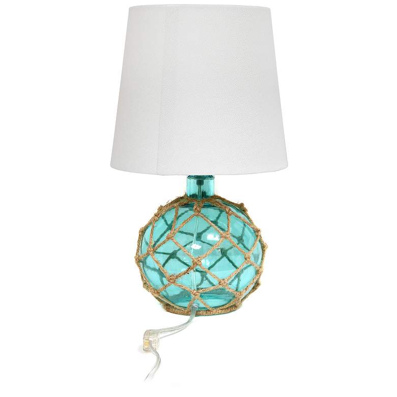 Image 4 Elegant Designs Buoy 15 1/4 inch High Netted Aqua Blue Glass Table Lamp more views