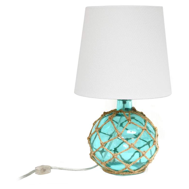 Image 6 Elegant Designs Buoy 15 1/4 inch High Netted Aqua Blue Glass Table Lamp more views
