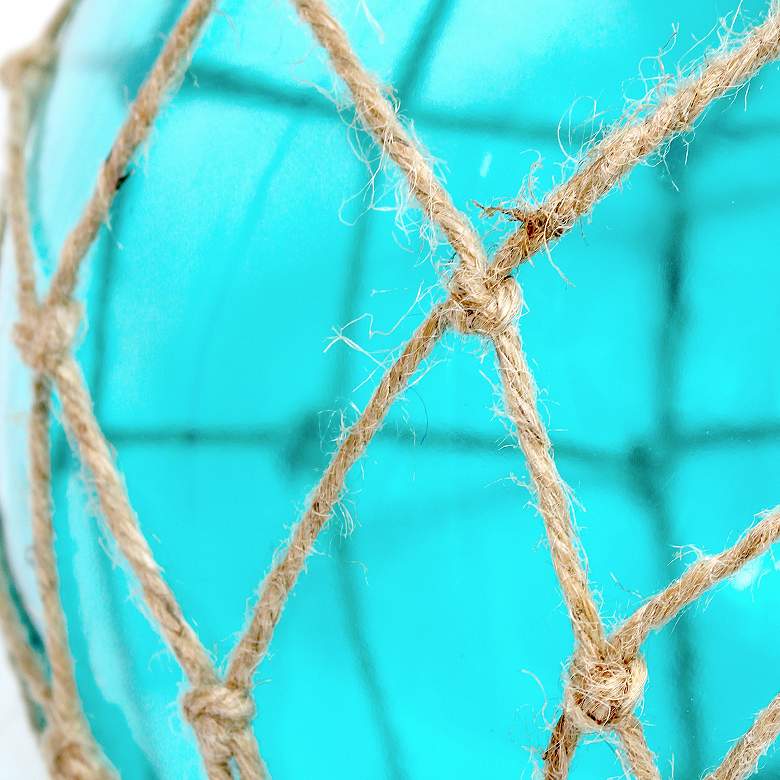 Image 7 Elegant Designs Buoy 15 1/4" High Netted Aqua Blue Glass Table Lamp more views