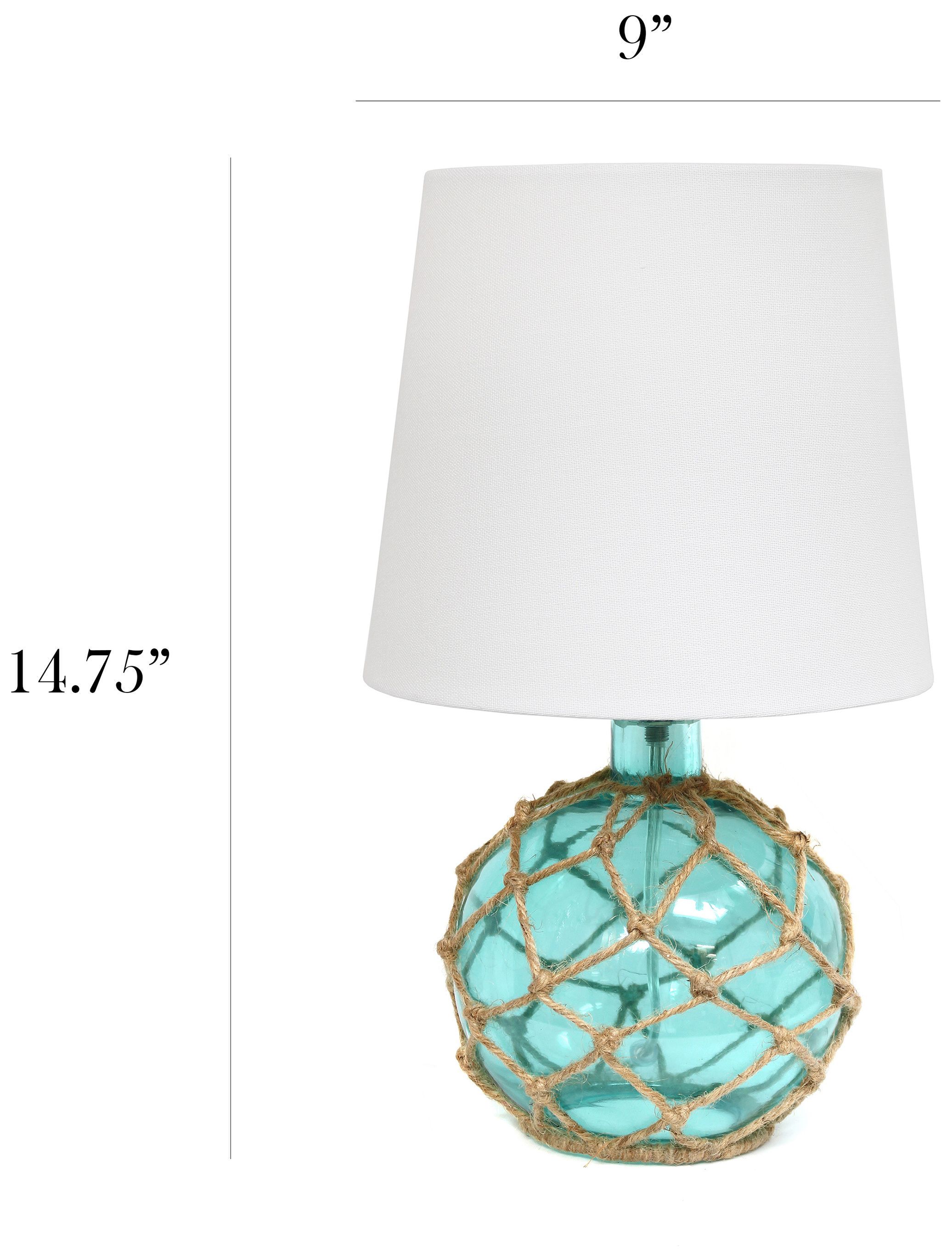 Elegant Designs Buoy 15 1/4" High Netted Aqua Blue Glass Table Lamp