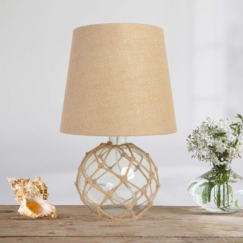 Image 1 Elegant Designs Buoy 15 1/4 inchH Clear Netted Glass Table Lamp