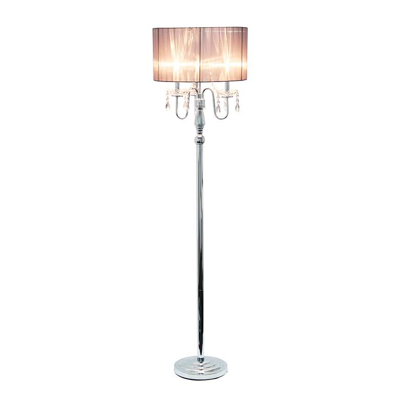 Image 3 Elegant Designs Chrome and Gray Floor Lamp more views