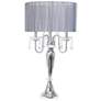 2_Elegant Designs Chrome and Gray Sheer Shade Crystal Table Lamp