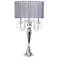 Elegant Designs Chrome and Gray Sheer Shade Crystal Table Lamp