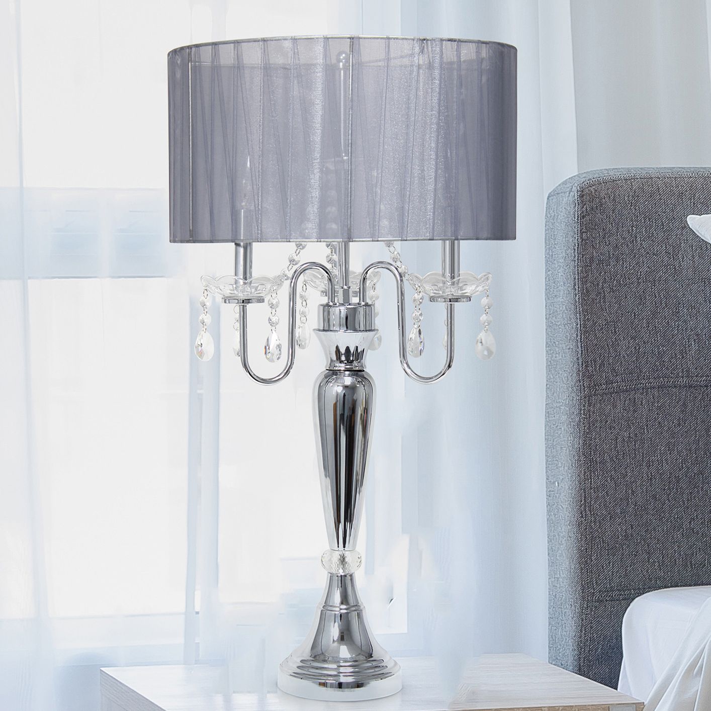 grey crystal lamp shade