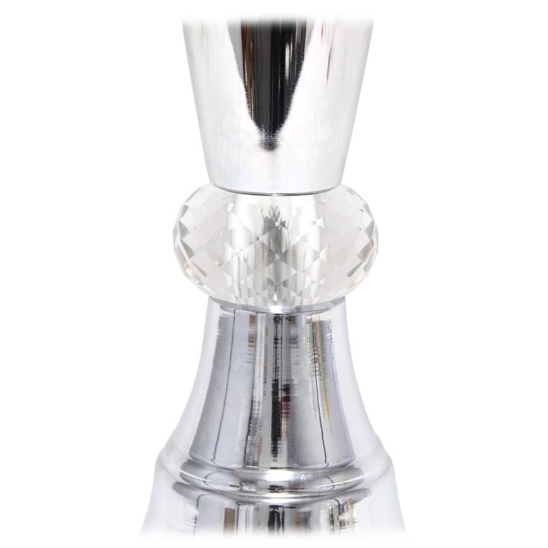 Image 3 Elegant Designs Chrome and Gray Sheer Shade Crystal Table Lamp more views