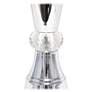 3_Elegant Designs Chrome and Gray Sheer Shade Crystal Table Lamp more views