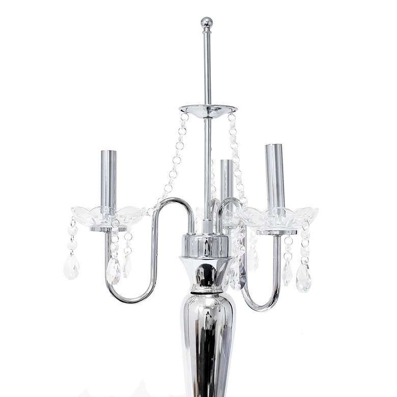 Image 5 Elegant Designs Chrome and Gray Sheer Shade Crystal Table Lamp more views