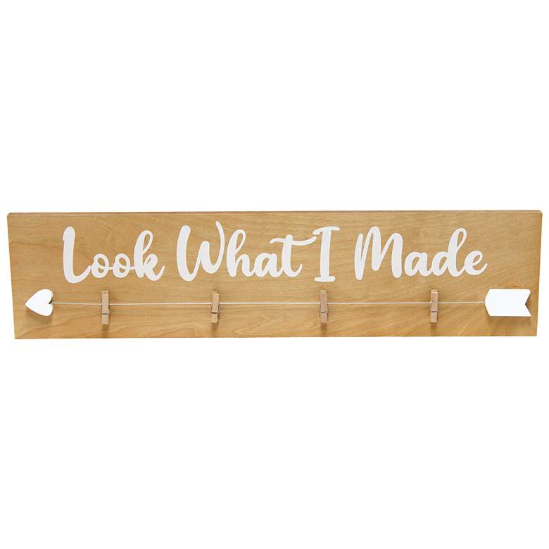 Image 1 Elegant Designs Decorix Hanging 4 Picture Frame White Text, Natural Wood