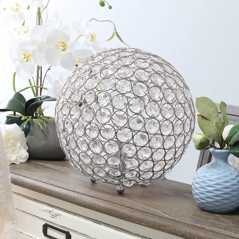 Image 1 Elegant Designs Elipse 10" High Chrome Sequin Accent Table Lamp