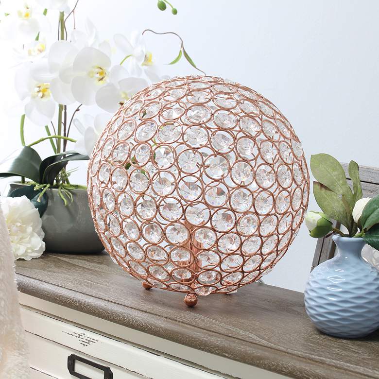 Image 1 Elegant Designs Elipse 10 inch High Rose Gold Accent Table Lamp