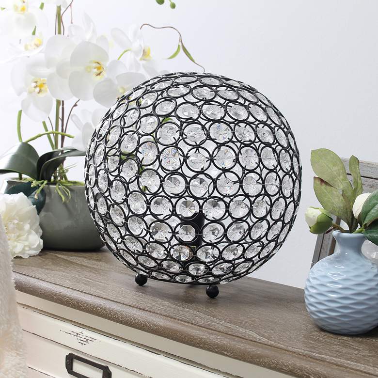 Image 1 Elegant Designs Elipse 10"H Bronze Sequin Accent Table Lamp