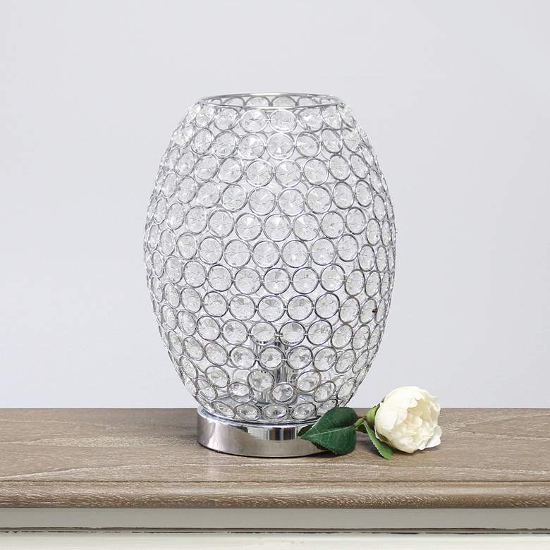 Image 1 Elegant Designs Elipse 11" High Chrome Curved Accent Table Lamp