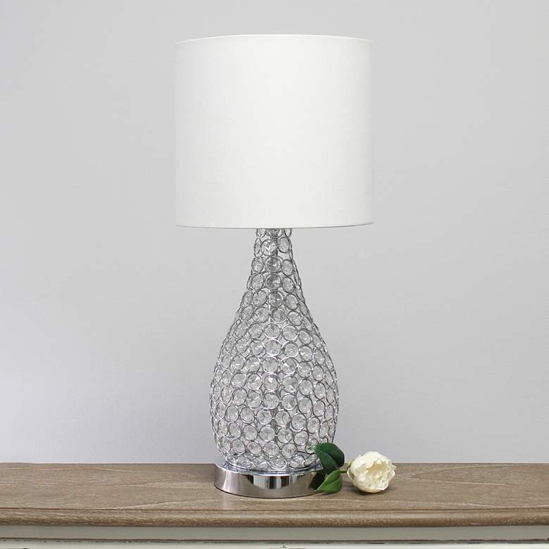Image 1 Elegant Designs Elipse 22" Chrome Gourd Accent Table Lamp