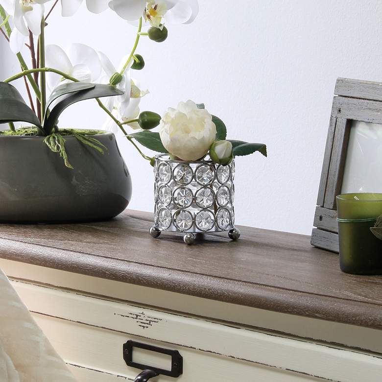 Image 1 Elegant Designs Elipse 3 1/4" High Chrome Decorative Vase