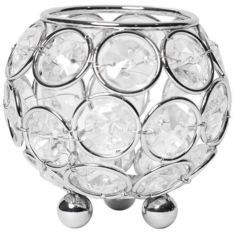 Image 2 Elegant Designs Elipse 3 inch Wide Chrome and Glass Decorative Accent