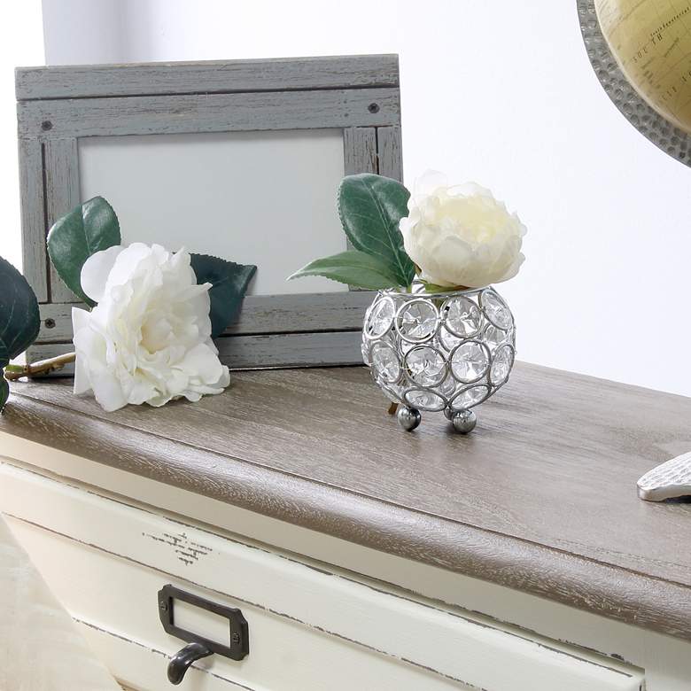 Image 1 Elegant Designs Elipse 3" Wide Chrome and Glass Decorative Accent
