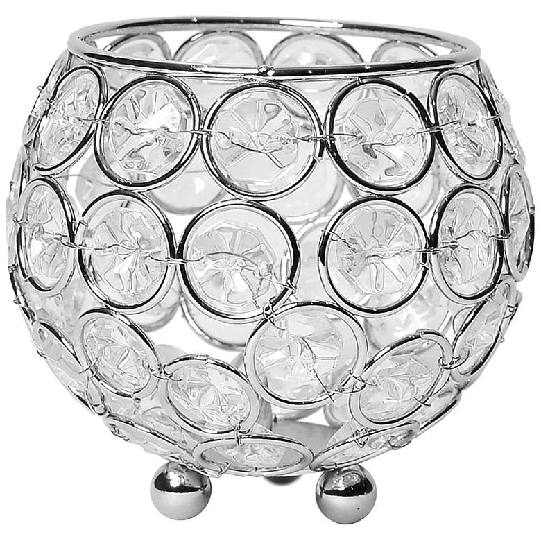 Image 2 Elegant Designs Elipse 4 inch Wide Chrome Votive Candle Holder