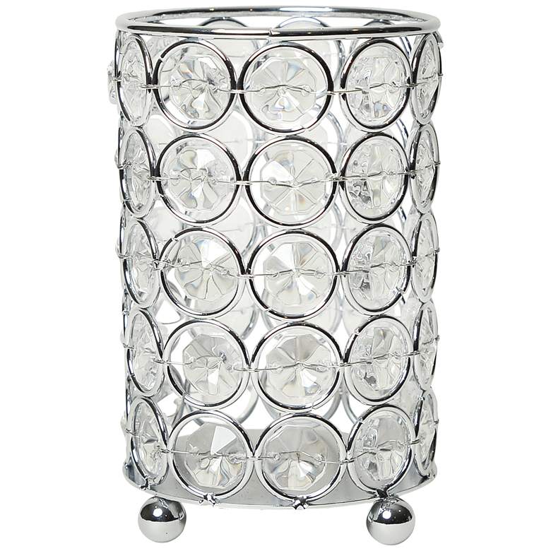 Image 2 Elegant Designs Elipse 5" High Chrome Decorative Vase