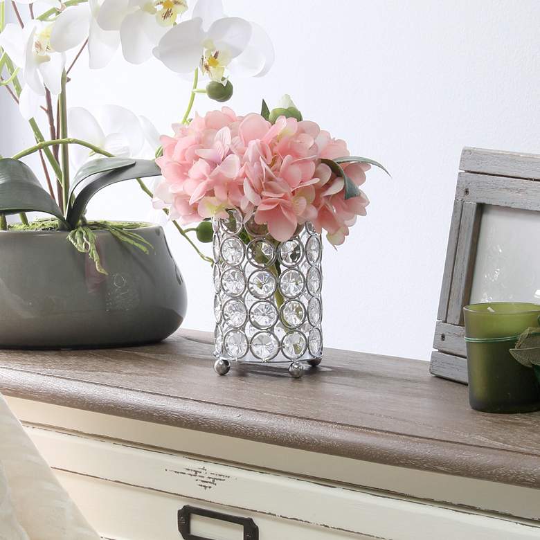 Image 1 Elegant Designs Elipse 5" High Chrome Decorative Vase