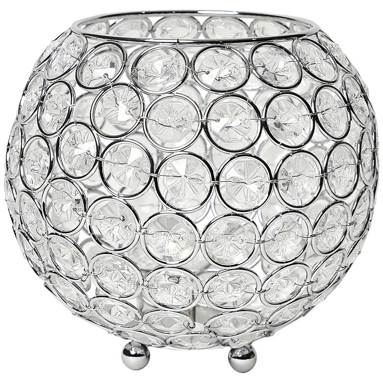 Image 2 Elegant Designs Elipse 6 inch Wide Chrome Votive Candle Holder