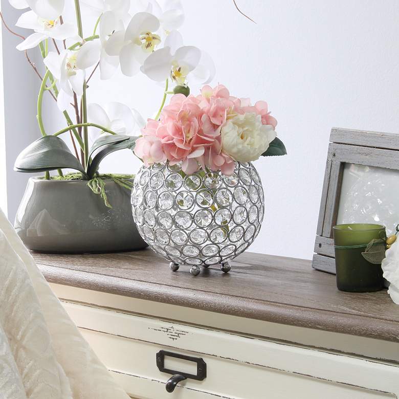 Image 1 Elegant Designs Elipse 6" Wide Chrome Votive Candle Holder