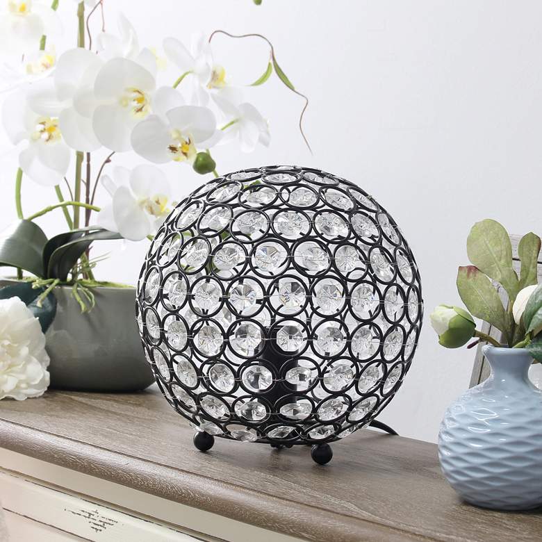 Image 1 Elegant Designs Elipse 8" High Bronze Sequin Accent Table Lamp