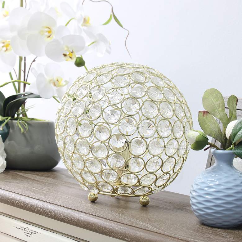 Image 1 Elegant Designs Elipse 8" High Gold Sequin Accent Table Lamp