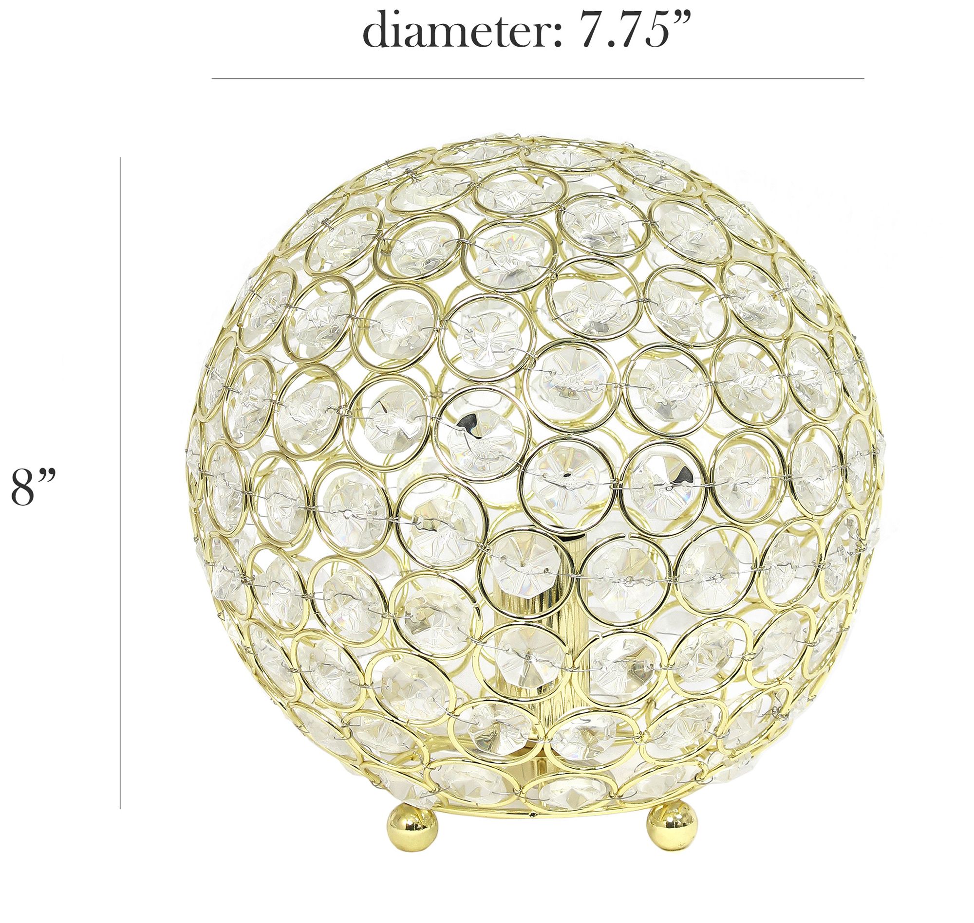 Elegant Designs Elipse 8" High Gold Sequin Accent Table Lamp