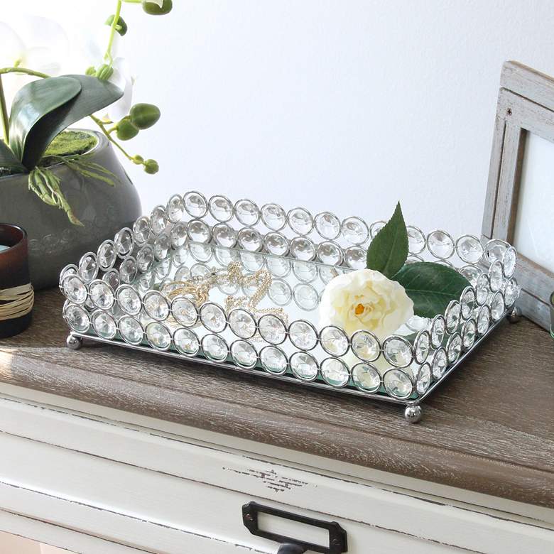 Image 1 Elegant Designs Elipse Chrome Mirrored Decorative Tray