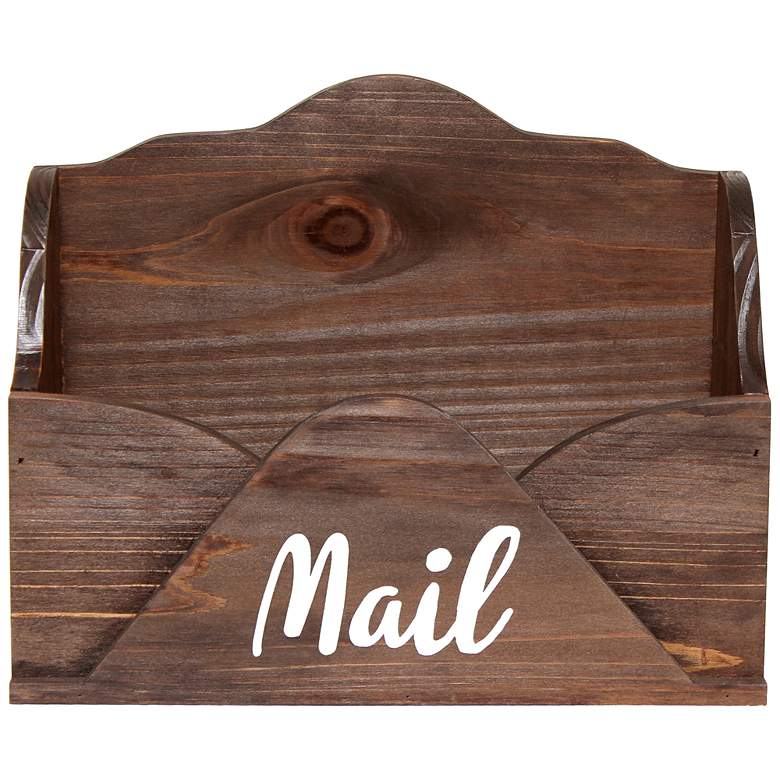 Image 1 Elegant Designs Envelope Shaped Letter Holder, "Mail" in White, B