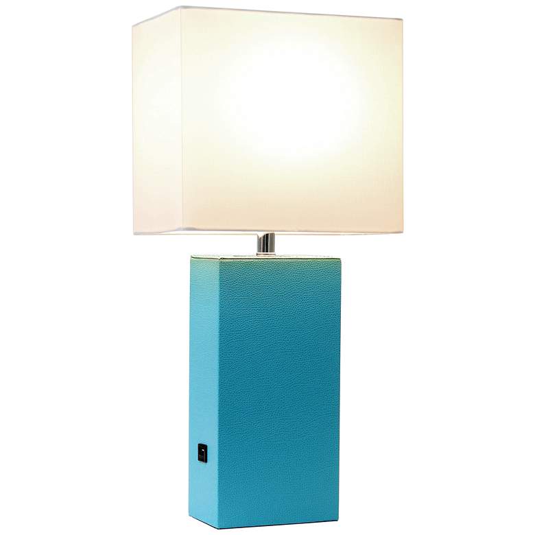 Image 2 Elegant Designs Mod Leather Table Lamp