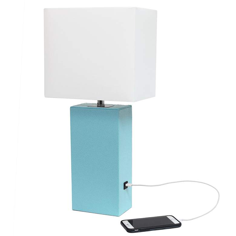 Image 4 Elegant Designs Mod Leather Table Lamp more views