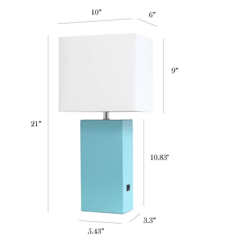 Image 5 Elegant Designs Mod Leather Table Lamp more views