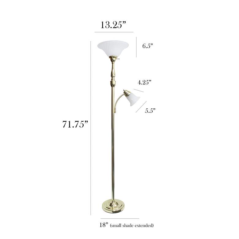 Image 7 Elegant Designs Mother Daughter 71" Gold 2-Light Floor Lamp more views
