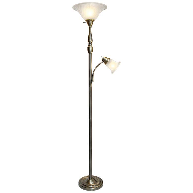 Image 2 Elegant Designs Mother Daughter 71" High Brass 2-Light Floor Lamp